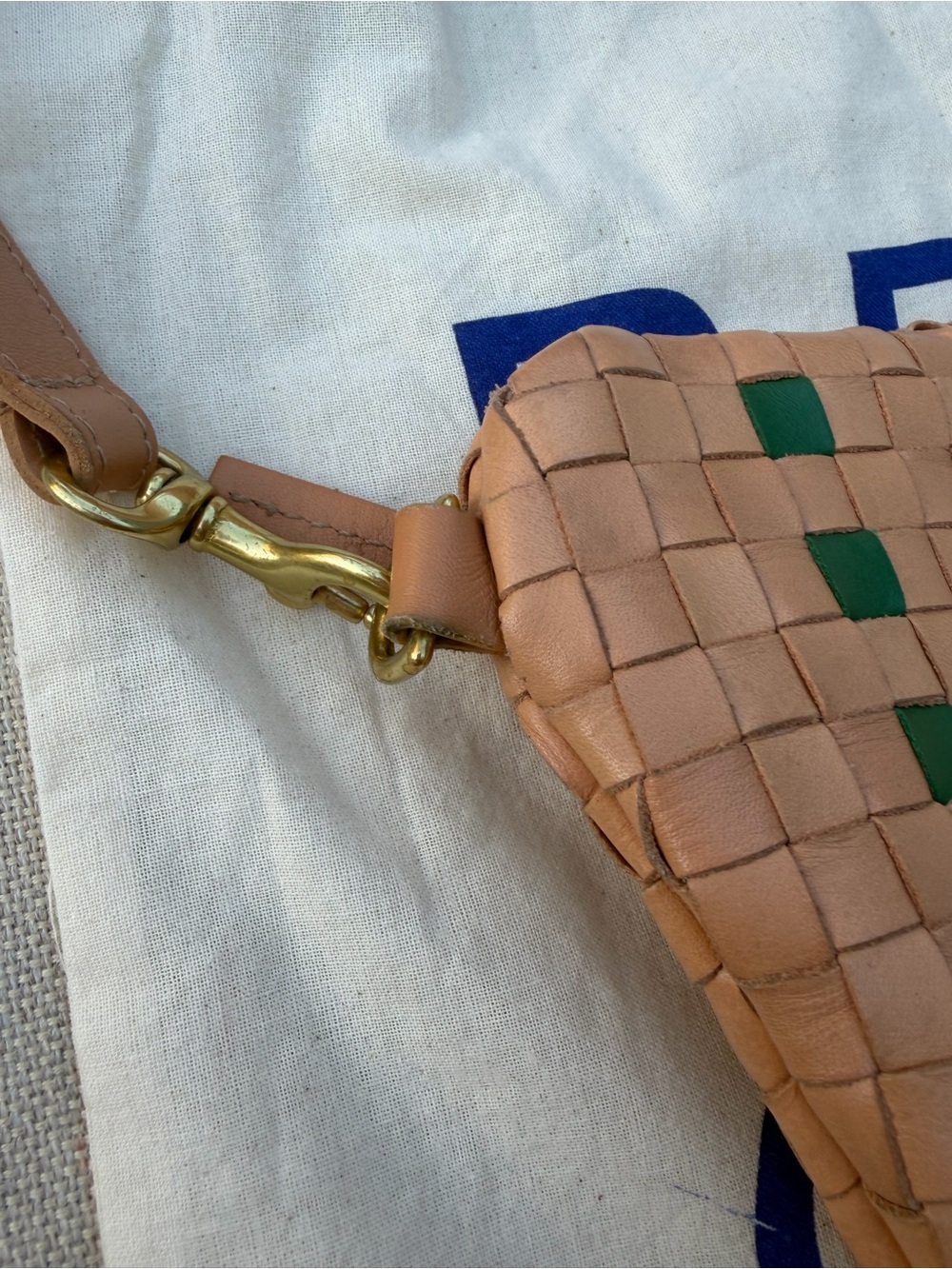Clare V. Grande Fanny- bisque woven checker - Picture 8 of 15